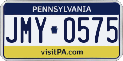 PA license plate JMY0575