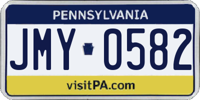 PA license plate JMY0582