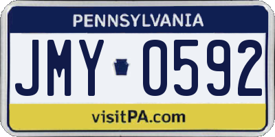 PA license plate JMY0592