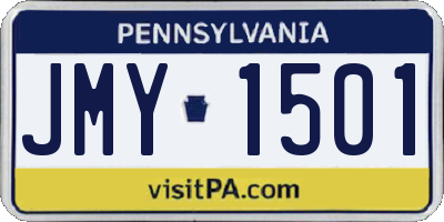 PA license plate JMY1501
