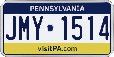 PA license plate JMY1514