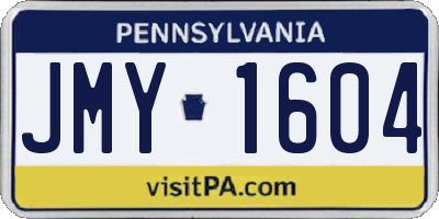 PA license plate JMY1604