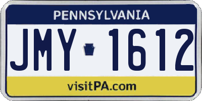 PA license plate JMY1612
