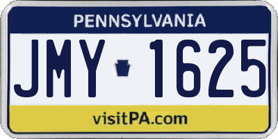 PA license plate JMY1625