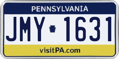 PA license plate JMY1631