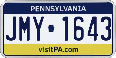 PA license plate JMY1643
