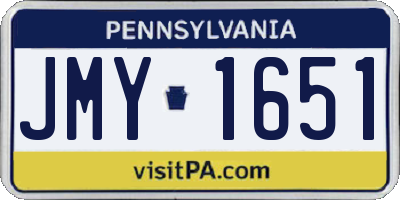 PA license plate JMY1651