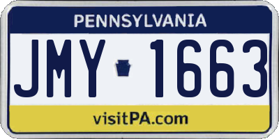 PA license plate JMY1663
