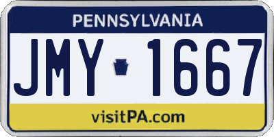 PA license plate JMY1667