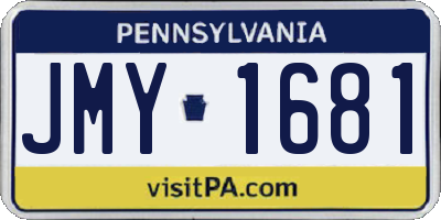 PA license plate JMY1681