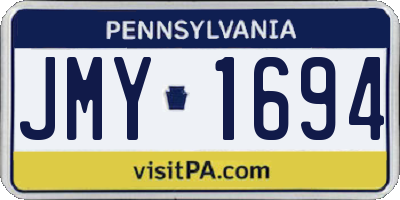 PA license plate JMY1694