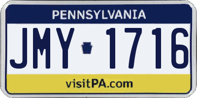PA license plate JMY1716