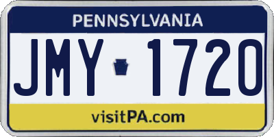 PA license plate JMY1720