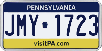PA license plate JMY1723