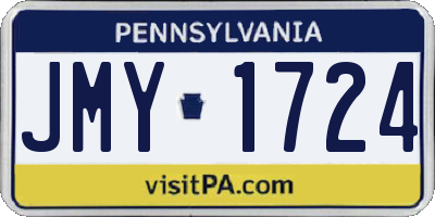 PA license plate JMY1724