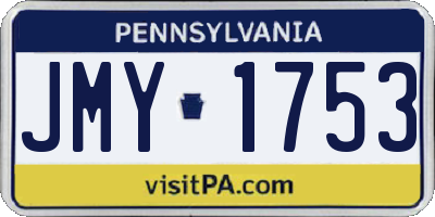 PA license plate JMY1753