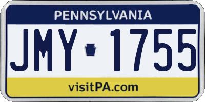 PA license plate JMY1755