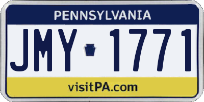 PA license plate JMY1771