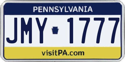 PA license plate JMY1777
