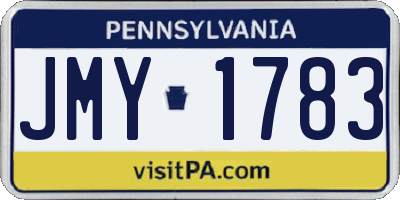 PA license plate JMY1783