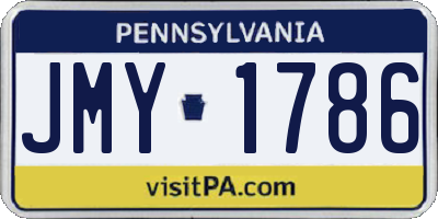 PA license plate JMY1786