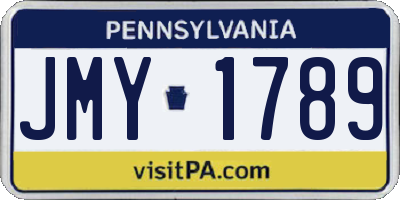 PA license plate JMY1789