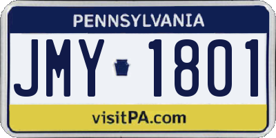 PA license plate JMY1801