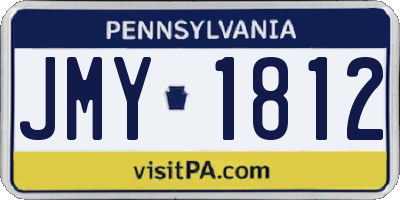 PA license plate JMY1812