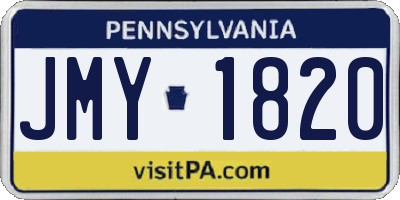 PA license plate JMY1820