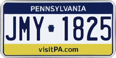 PA license plate JMY1825