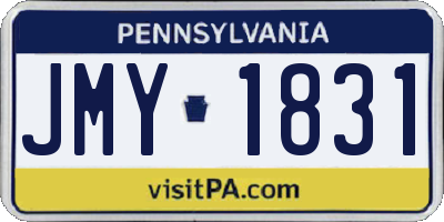 PA license plate JMY1831