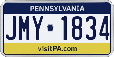 PA license plate JMY1834