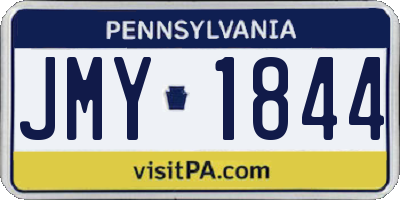 PA license plate JMY1844
