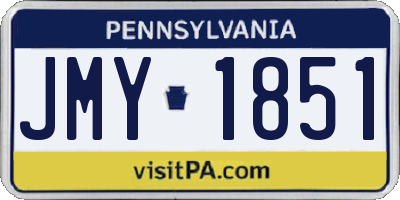 PA license plate JMY1851