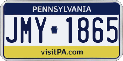 PA license plate JMY1865