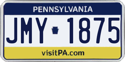 PA license plate JMY1875