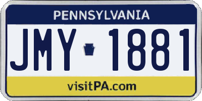 PA license plate JMY1881