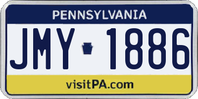 PA license plate JMY1886