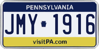 PA license plate JMY1916