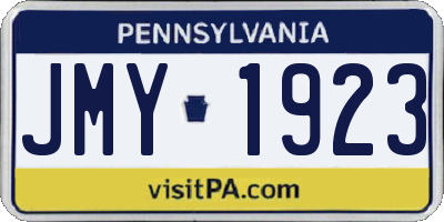 PA license plate JMY1923