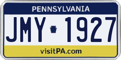 PA license plate JMY1927
