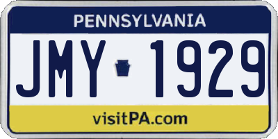 PA license plate JMY1929