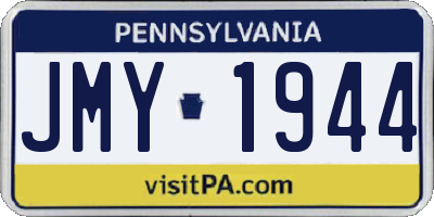 PA license plate JMY1944