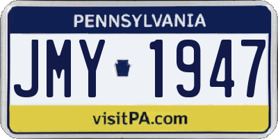 PA license plate JMY1947