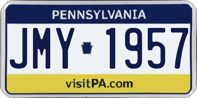 PA license plate JMY1957