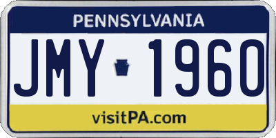 PA license plate JMY1960