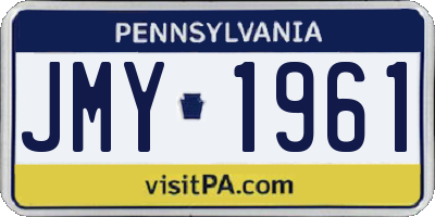 PA license plate JMY1961