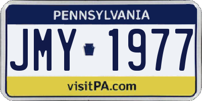 PA license plate JMY1977