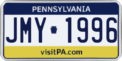 PA license plate JMY1996
