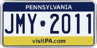 PA license plate JMY2011